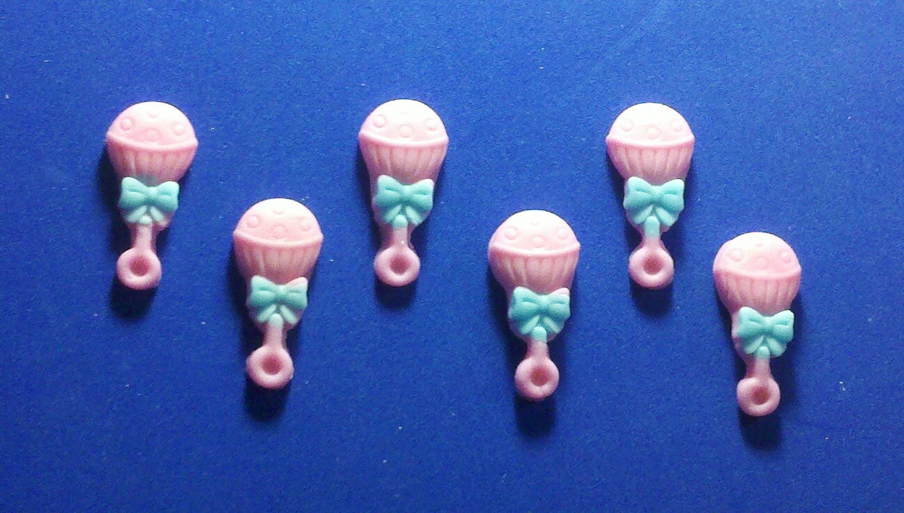 Fondant Baby RattlesSet of 12Pink Fondant RattlesBaby