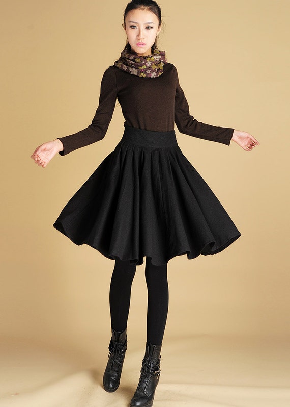 Wool Skirt Womens ClothingBlack skirt Midi Skirt skirt