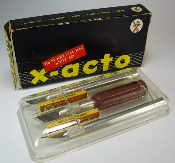 Vintage XActo Multi Knife Set with Case No 81 Krystal Pak