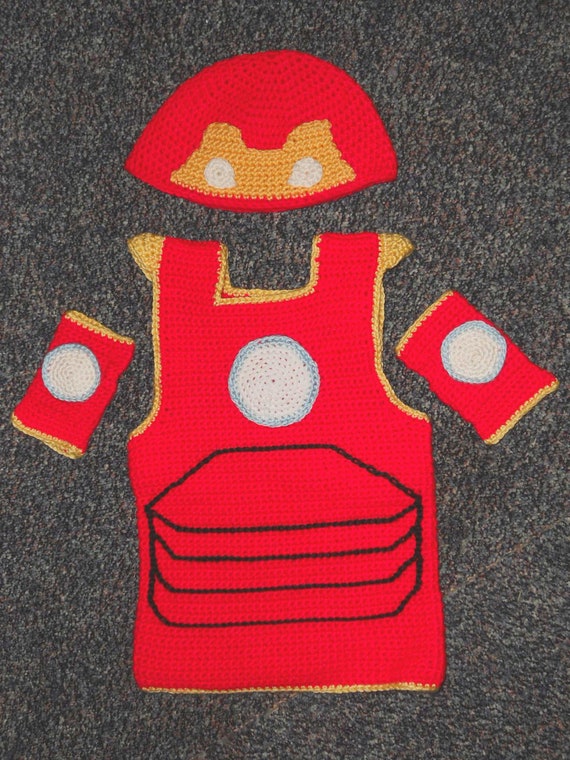 pattern hat iron crochet man Man *inspired* Vest, of and Hat Pattern Crochet Gloves Iron Costume