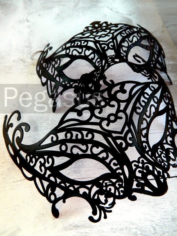 Masquerade Mask base 1 Mask Matte BLACK DIY Ballroom by pegasus22