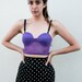 Vintage 1990's Violet Mesh Sheer Bustier Crop Tank Top S
