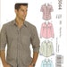 Men's Button Down Shirt - McCall's 6044 Sewing Pattern - XLarge XXLarge XXXLarge 46-56 Chest UNCUT