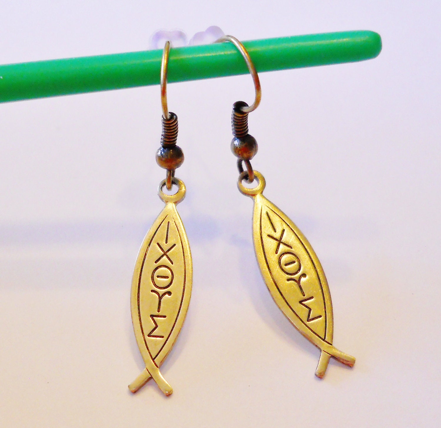 Christian Fish Earrings Ichthys Ichthus Earrings Jesus