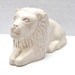 vintage carved white stone lion // made in Kenya