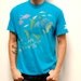 SURFER tropical blue 80s 90s EXOTIC FISH beach print cotton t-shirt made in usa