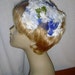 HOLD FOR JANE - Blue and White Fabric Flower Floral Garden Party Hat with Veil - 1960s