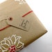 Wrapping Paper - Gift Paper - Hand Printed Recycled Brown Kraft Paper - Poinsettias