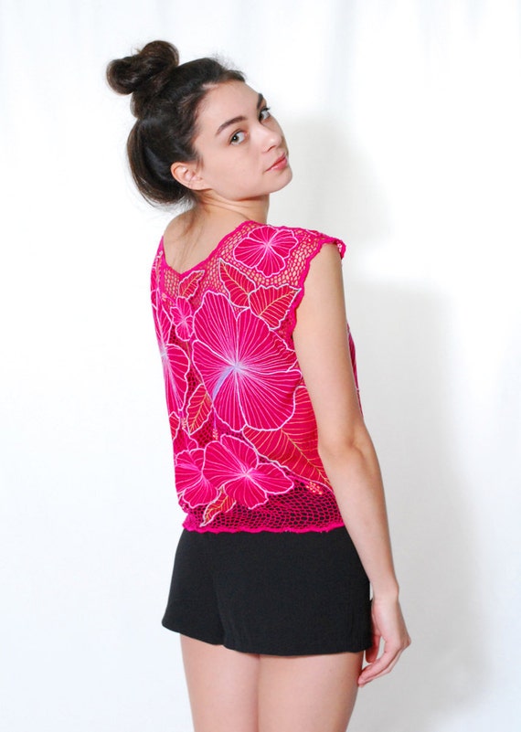 top with cutwork embroidery