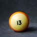 Lucky number 13. Vintage pool ball.