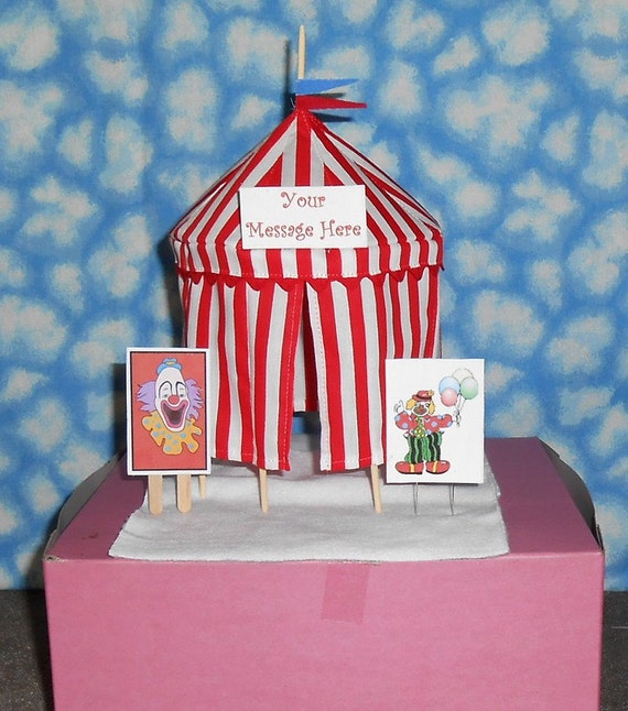  Circus Tent Cake Topper  or Table Decoration by 