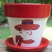 Reserved for Karen: RED HAT LADY Flower Pot, Red Hatters