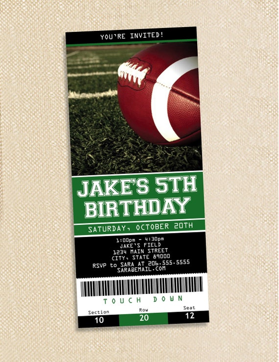 Football Ticket Invitations 3