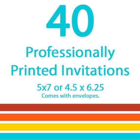 Professional Printing of 40 Invitations Il_570xn