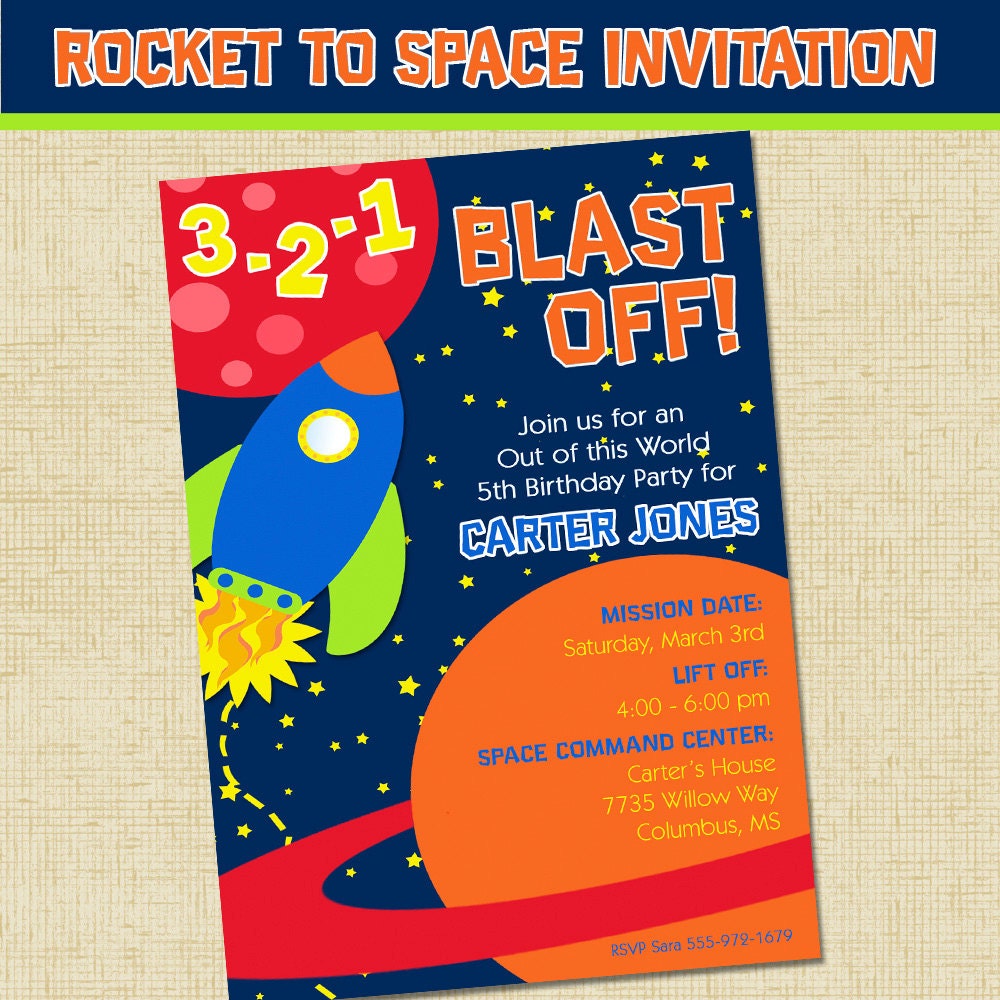 Space Party Invitation 7
