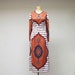 Vintage 1960s Maxi Dress / 60s Festival Dress Bollywood Julie Miller Medallion Print / Medium