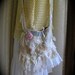 Layered Doily Bag, handmade fufu shabby, cotton vintage doilies ruffled laces pinks