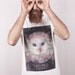 Free Shipping - Outerspace Owl print Tshirt, White Short Sleeve T-shirt Unisex / Men