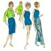1960s One Piece Bathing Suit Pattern Vogue 6211 Misses Cowl Neck Blouse and Skirt in Two Lengths Womens Vintage Sewing Pattern Bust 34