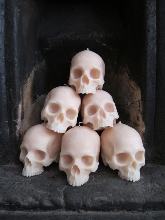 Life-size Skull Candle great for Halloween (cast from a real skull)