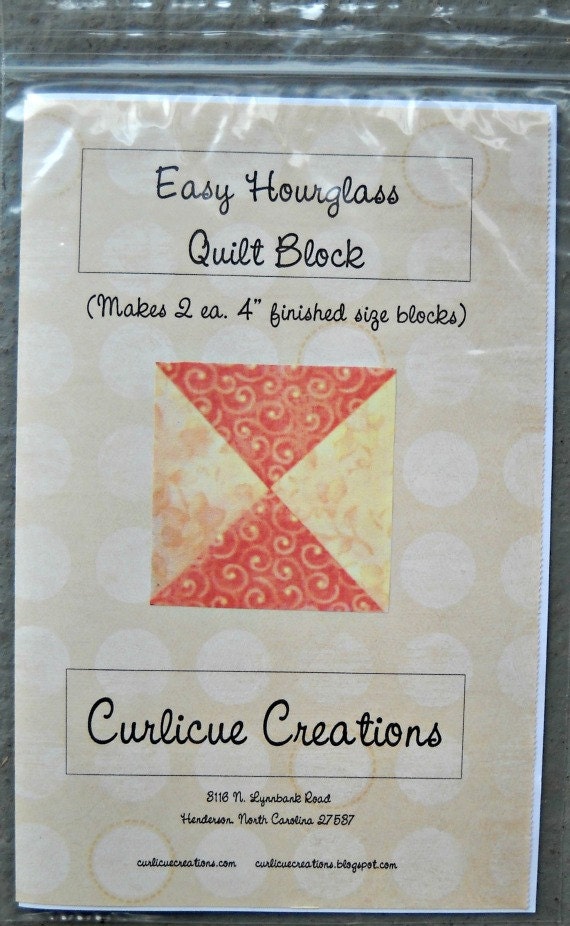 Easy Hourglass Quilt Block Pattern
