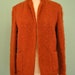 Vintage Orange Jacket Carpet Sweater - 1960s Mod Cardigan