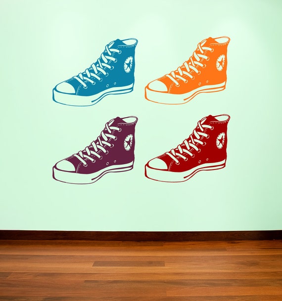 basketball shoes wall decal by RadRaspberry on Etsy