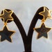 Blue Double Star Dangled Pierced Earrings. (P93)