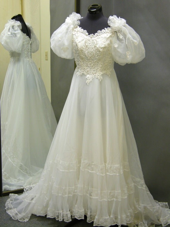 1960's Eve of Milady Chiffon Vintage Wedding Dress