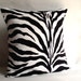 Zebra Decorative Pillow Cover - Black and White Animal Print, Optional Zipper - 16x16 inch Cushion Cover, More Sizes Available