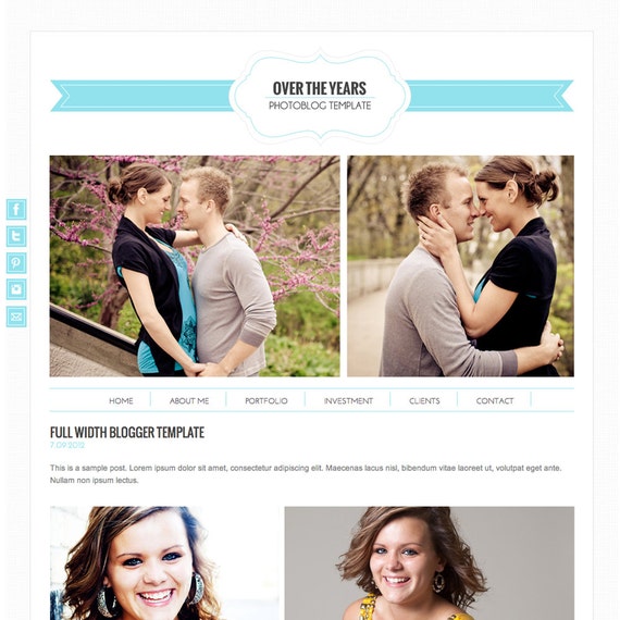 Items similar to Premade Blogger Template - Photography Blog Template ...