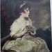 Vintage Print Girl Age of Innocense Framed Art Print - Vintage. Original Frame