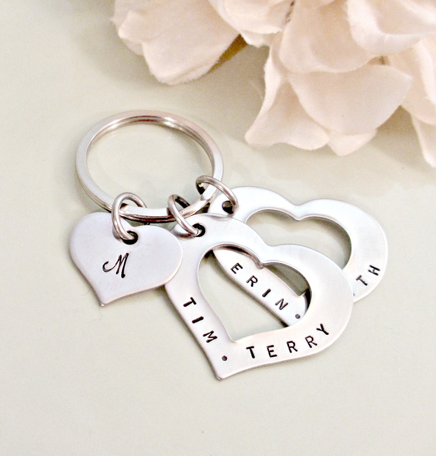 Custom Key Chain Personalized Hand Stamped By Foreverheartprints