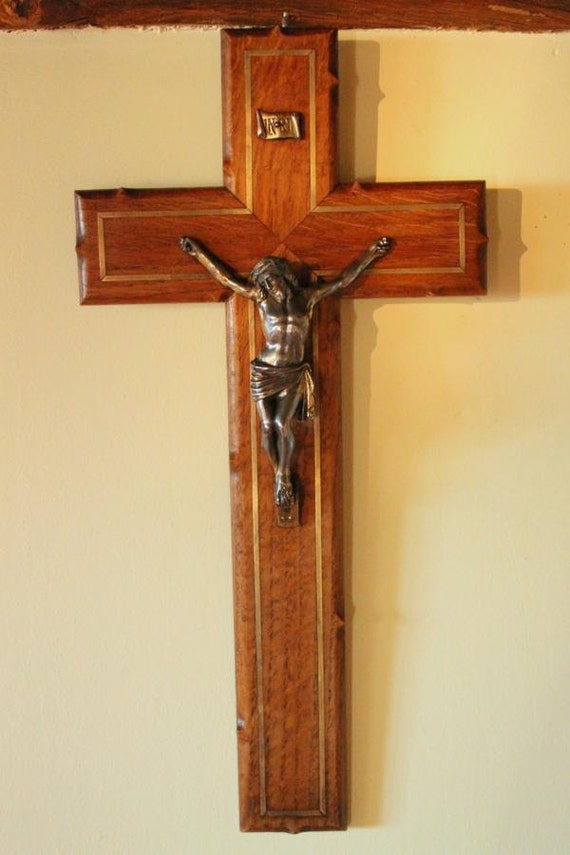 Large Wall Crucifix Vintage French