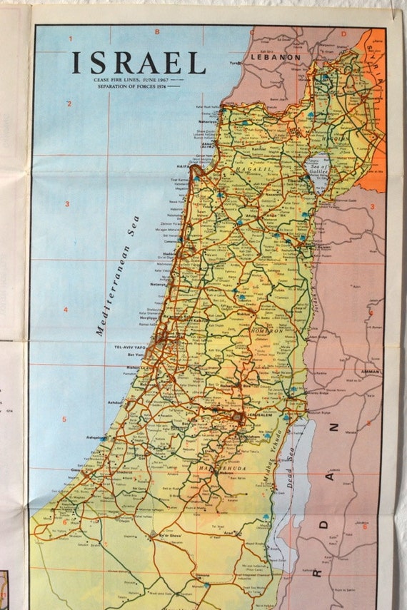 Vintage map Israel poster modern modernist graphic design