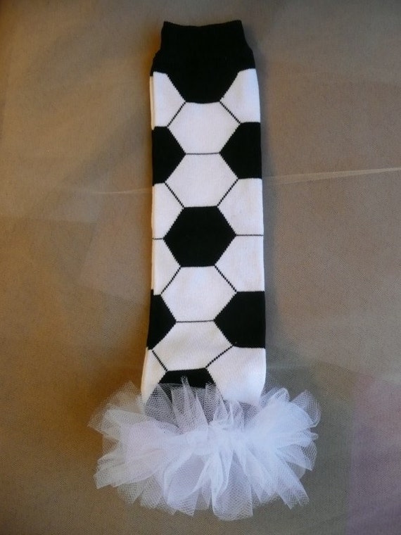 Soccer Ball Print Leg Warmers with Ruffle Christmas Leg