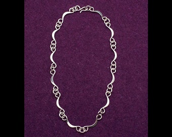 18 inch hand wrought sterling silver necklace, #324.