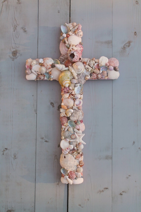 Reclaimed Wood Seashell Cross/Wedding Cross