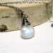 Rainbow Moonstone Necklace, Oxidized Sterling Silver Blue Fire Moonstone June Birthstone Necklace Mother's Day