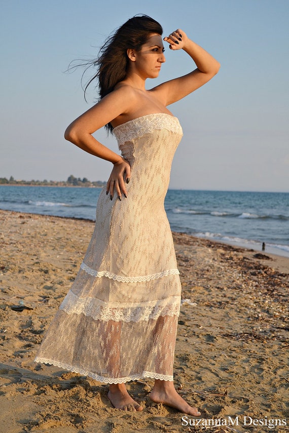 Beach Wedding Dress Net Bohemian Bridal Gown Beach Wedding Dress Net Bohemian Bridal Gown