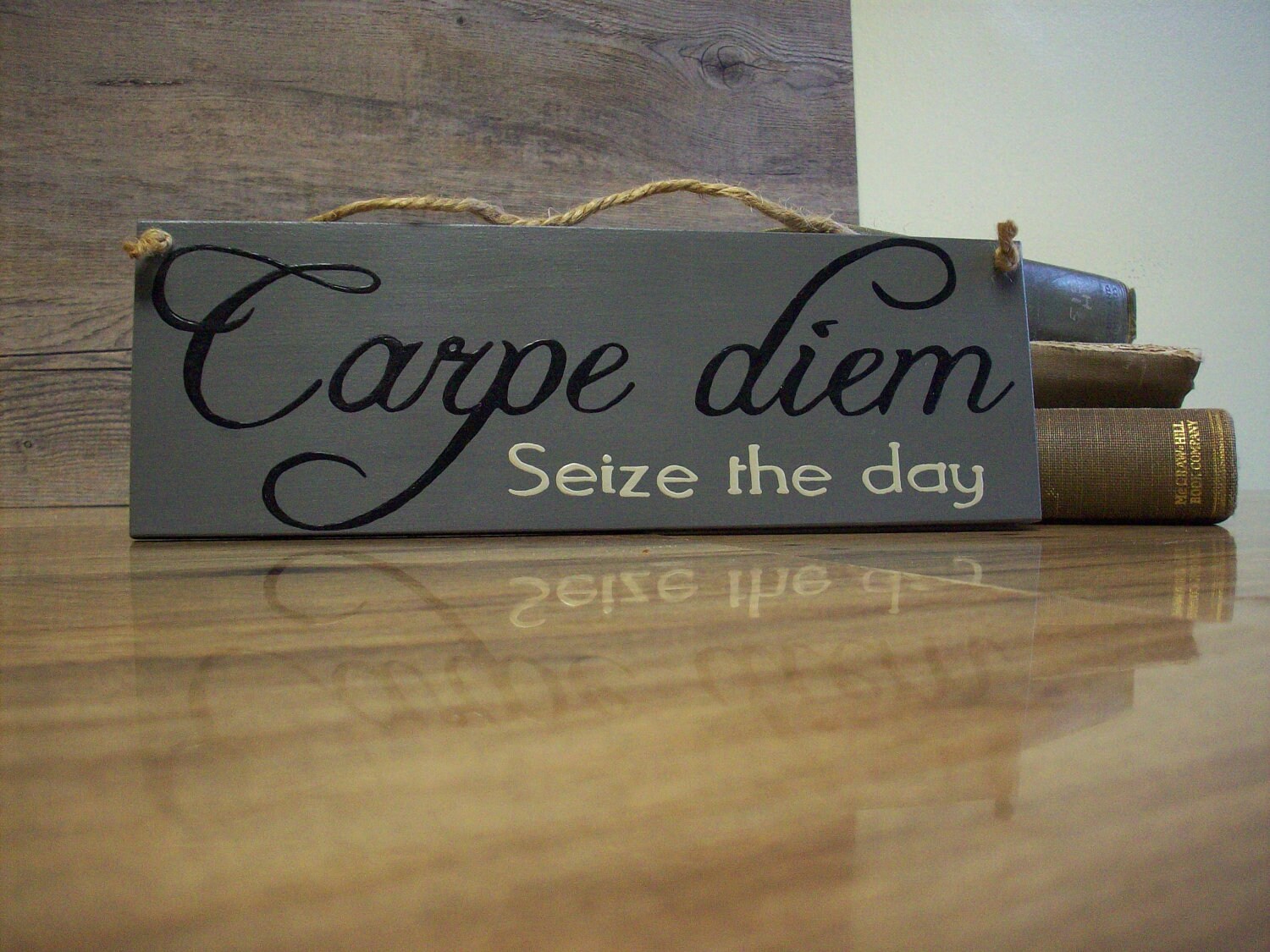 Carpe diem Seize the day wood sign by StaciGcreations on Etsy