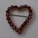 Vintage Red Rhinestone Heart brooch