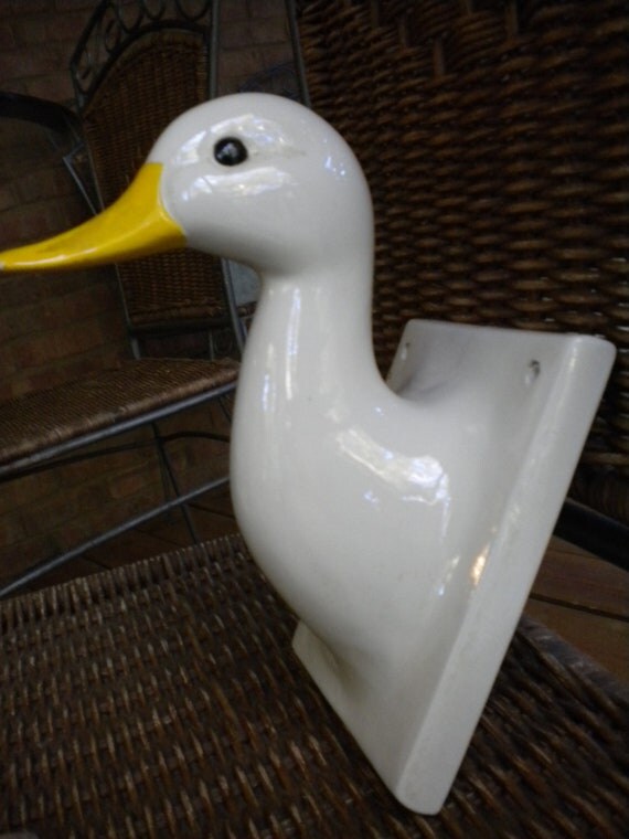 RESERVED FOR Q Ceramic Duck Head Towel Rack or Decoration