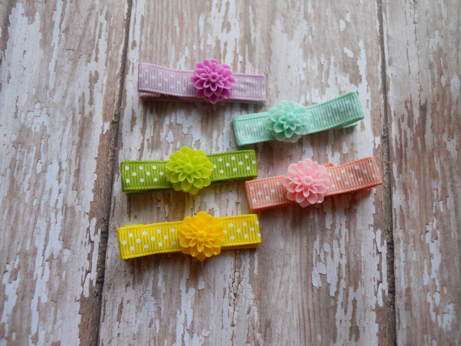 Baby Hair Clips Pastel Hair Clippies Flower Hair by sassychalets