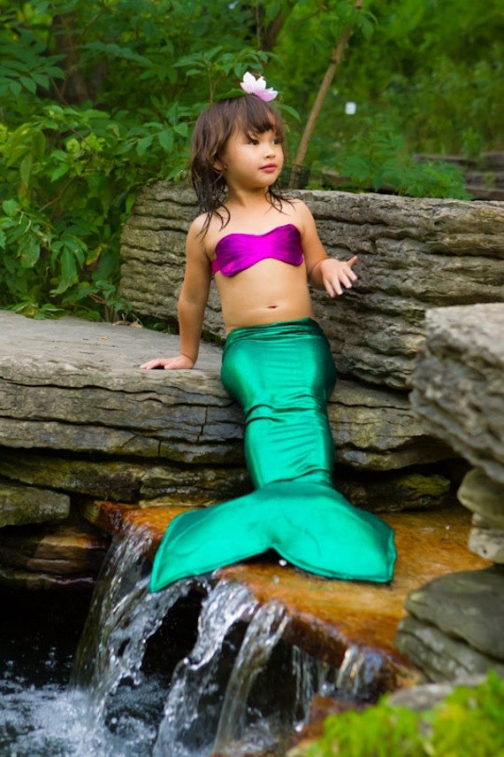 Little mermaid costume Girls green mermaid Tail for Little