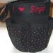 Monogrammed Bingo Bag Tote/ Craft Bag in Multi Colored Hearts