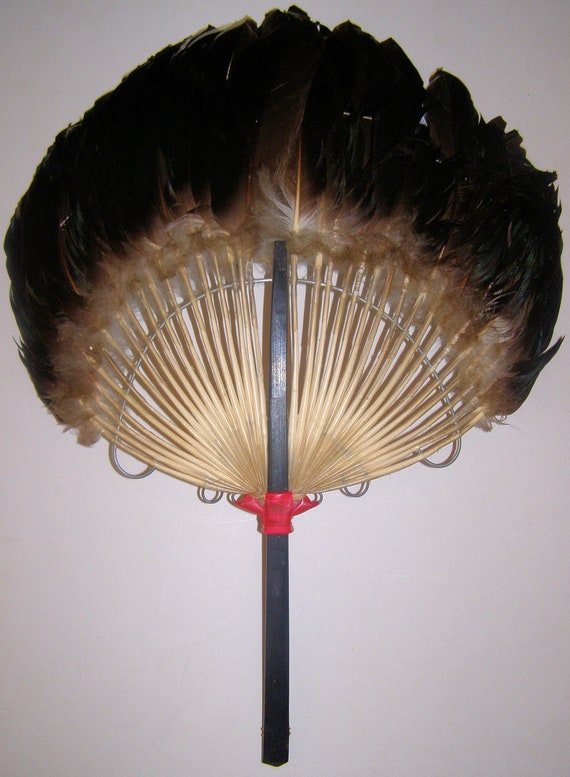 Vintage Bird Feather Hand Fan