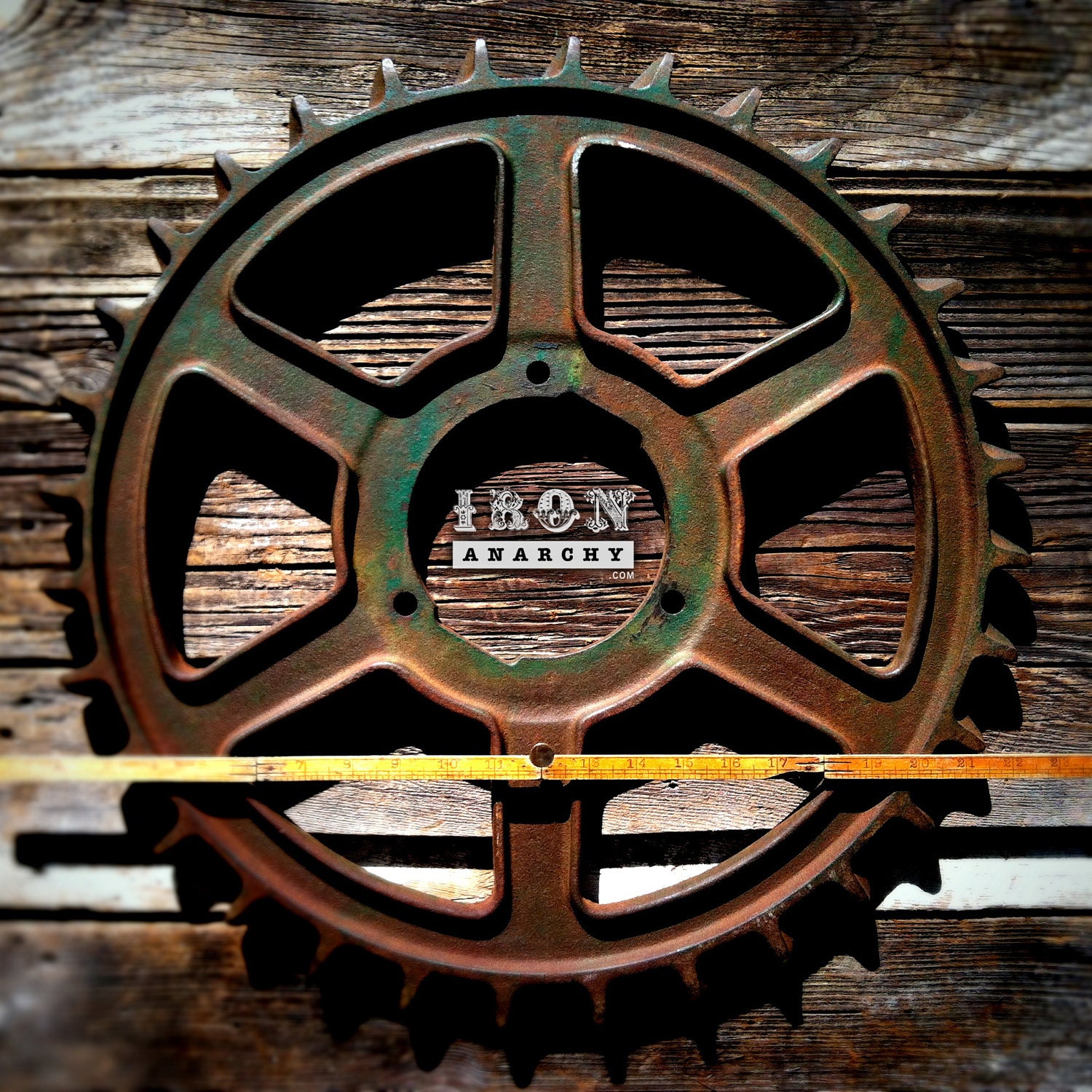 Large Antique Industrial Gear Vintage Cast Iron Metal Wheel