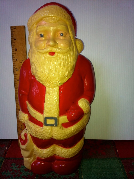 Santa Claus from 1950's Hard Plastic Light 13 Tall by AntiqueCarla