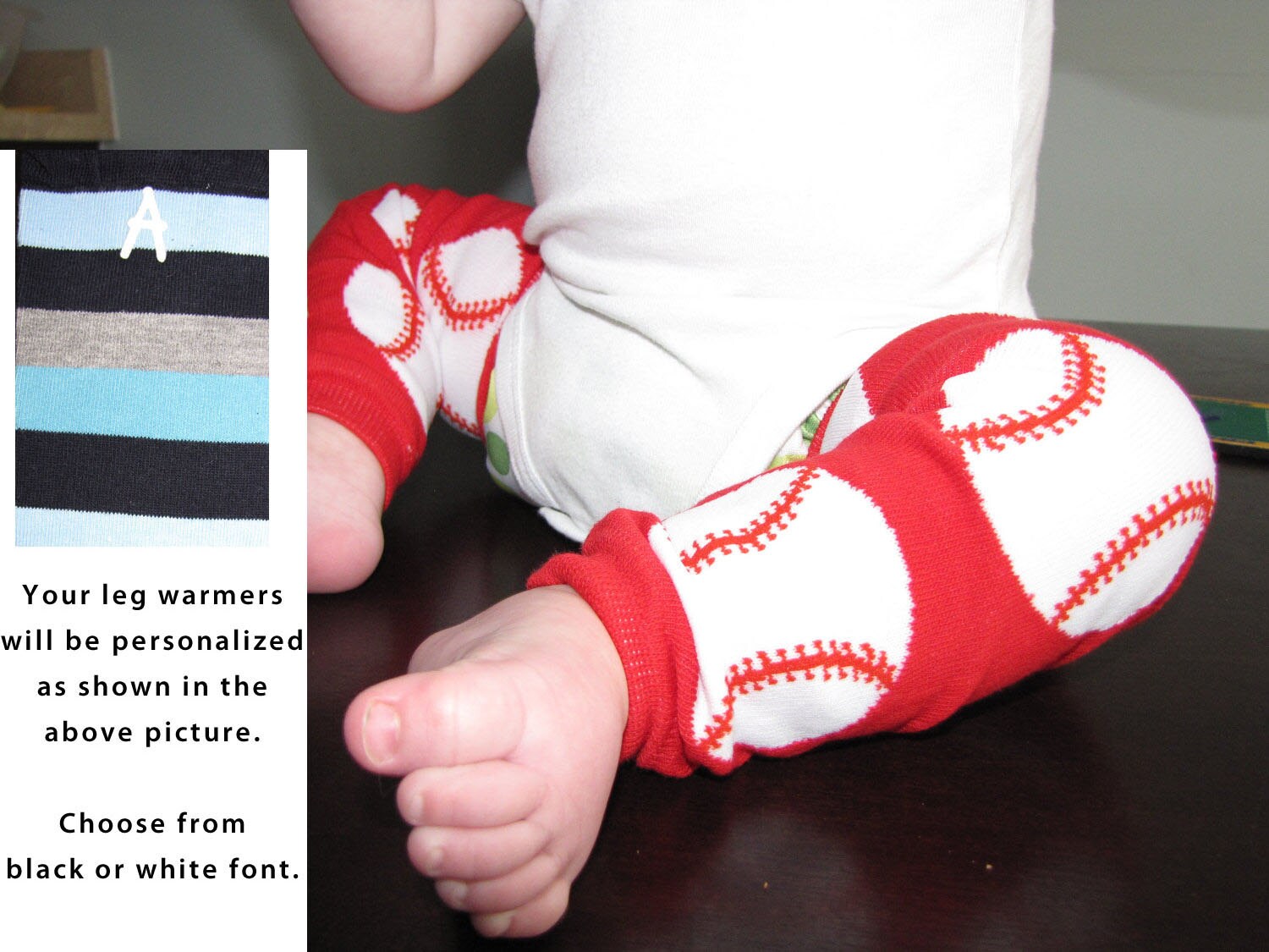 BASEBALL baby leg warmers. Great for babies toddlers and